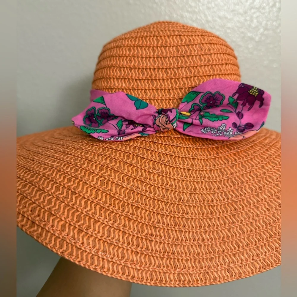 Janie and Jack Orange Straw Hat